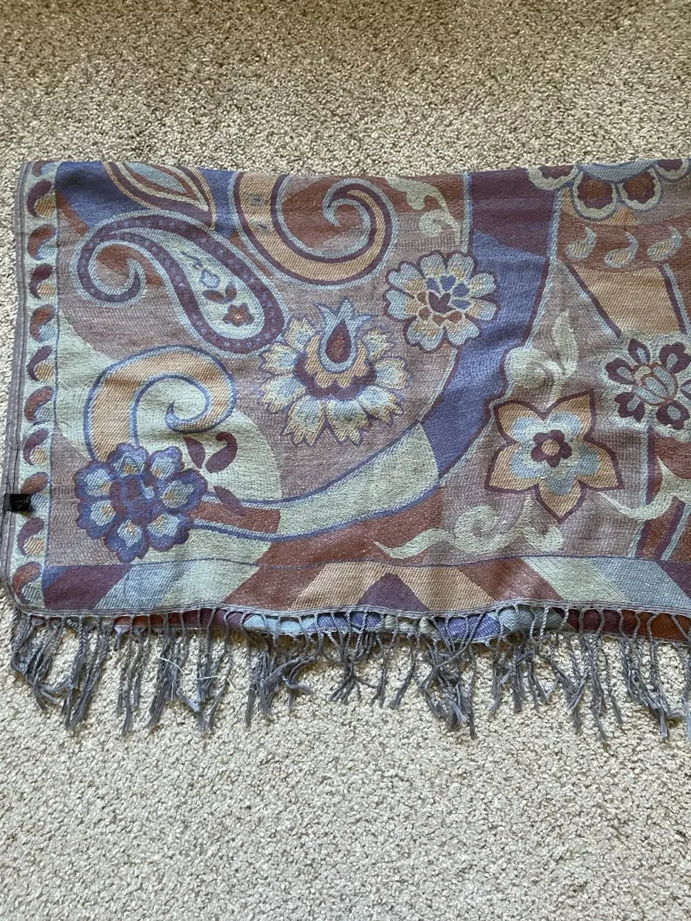 Cashmere Scarf/Wrap Multicolor Paisley Floral Ethnic Elegant Shawl, Classic soft